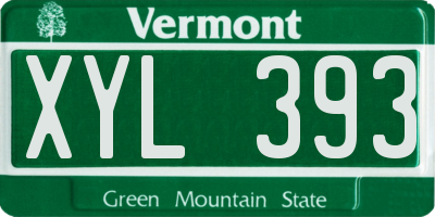 VT license plate XYL393