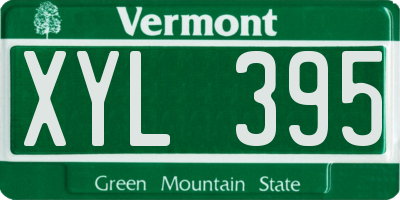 VT license plate XYL395