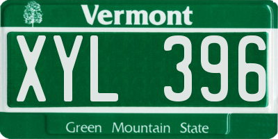 VT license plate XYL396