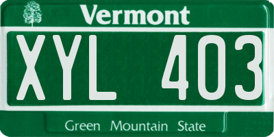 VT license plate XYL403