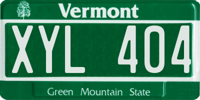 VT license plate XYL404