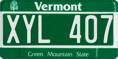 VT license plate XYL407