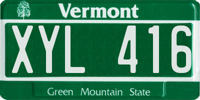 VT license plate XYL416
