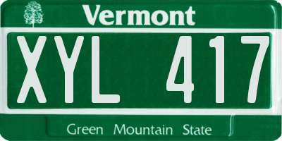 VT license plate XYL417