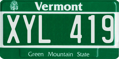 VT license plate XYL419