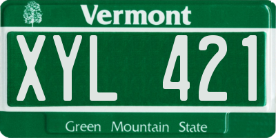VT license plate XYL421
