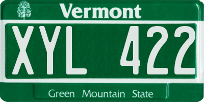 VT license plate XYL422