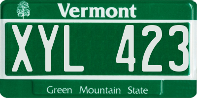 VT license plate XYL423