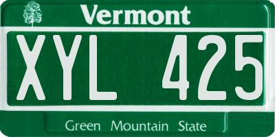 VT license plate XYL425