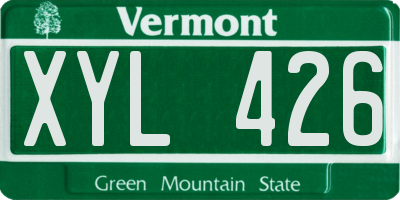 VT license plate XYL426