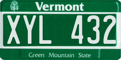 VT license plate XYL432
