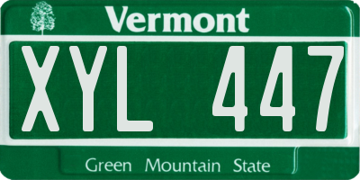 VT license plate XYL447