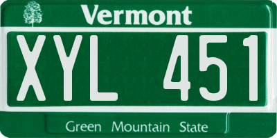 VT license plate XYL451