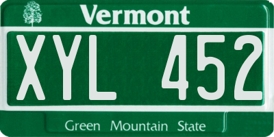 VT license plate XYL452