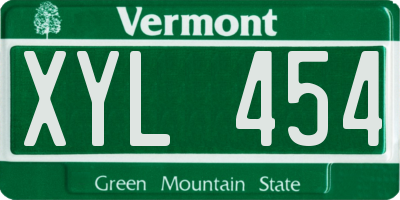 VT license plate XYL454