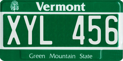 VT license plate XYL456