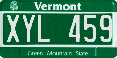 VT license plate XYL459