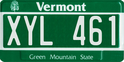 VT license plate XYL461