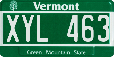 VT license plate XYL463