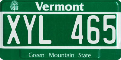 VT license plate XYL465