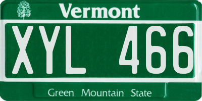 VT license plate XYL466