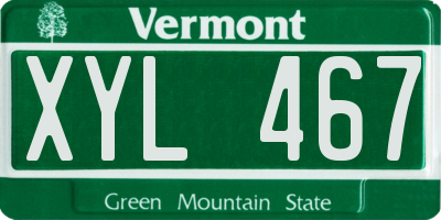 VT license plate XYL467