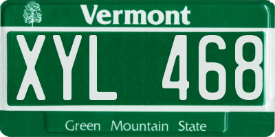 VT license plate XYL468
