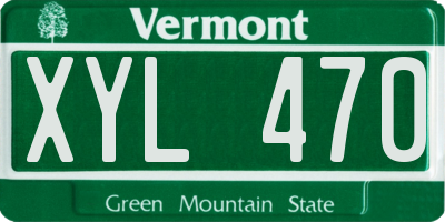 VT license plate XYL470