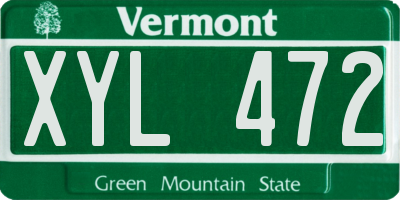 VT license plate XYL472