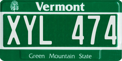 VT license plate XYL474