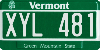 VT license plate XYL481