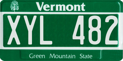 VT license plate XYL482