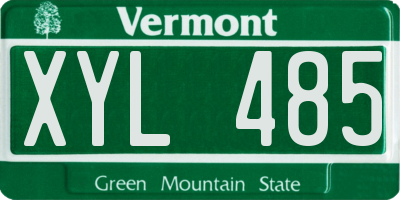VT license plate XYL485