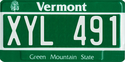 VT license plate XYL491