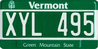 VT license plate XYL495