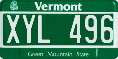 VT license plate XYL496