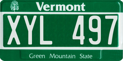 VT license plate XYL497