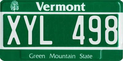 VT license plate XYL498