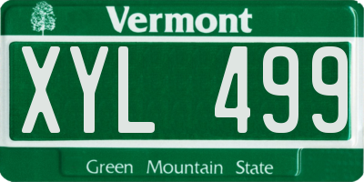 VT license plate XYL499