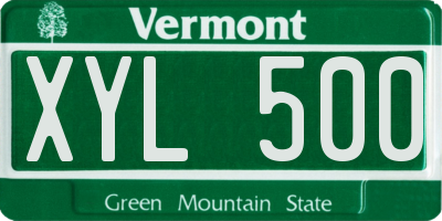 VT license plate XYL500
