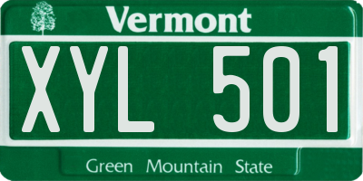 VT license plate XYL501