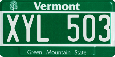 VT license plate XYL503