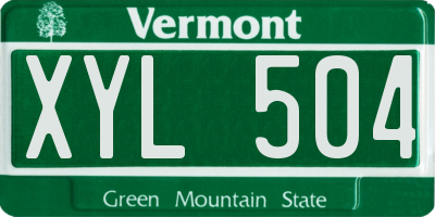 VT license plate XYL504