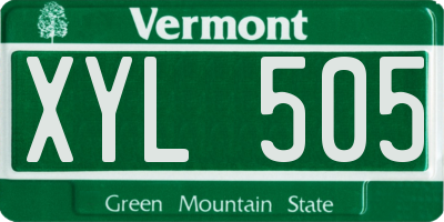 VT license plate XYL505