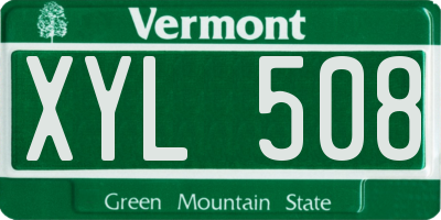 VT license plate XYL508