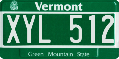 VT license plate XYL512