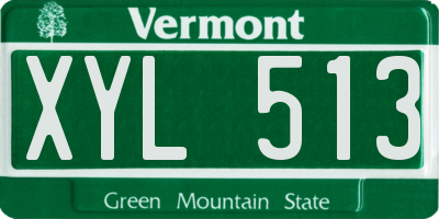 VT license plate XYL513