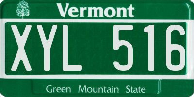 VT license plate XYL516