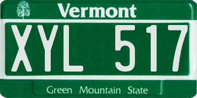 VT license plate XYL517