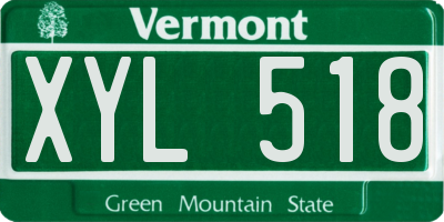 VT license plate XYL518